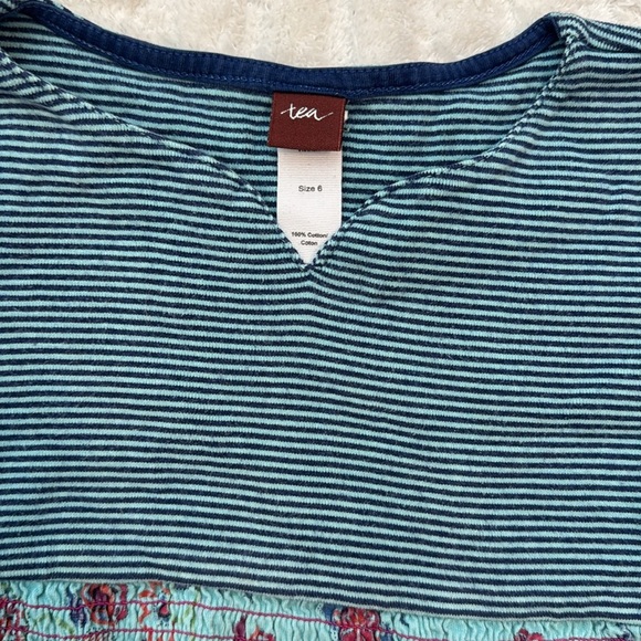 Tea Collection Cotton Smocked Waist Dress in Stripes and Paisley Print - Picture 2 of 4